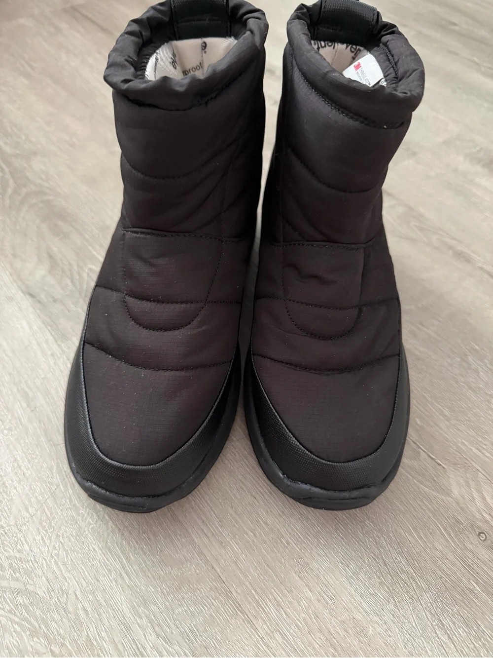 Men's Insulated Black Slip-On Quilted Winter Boots